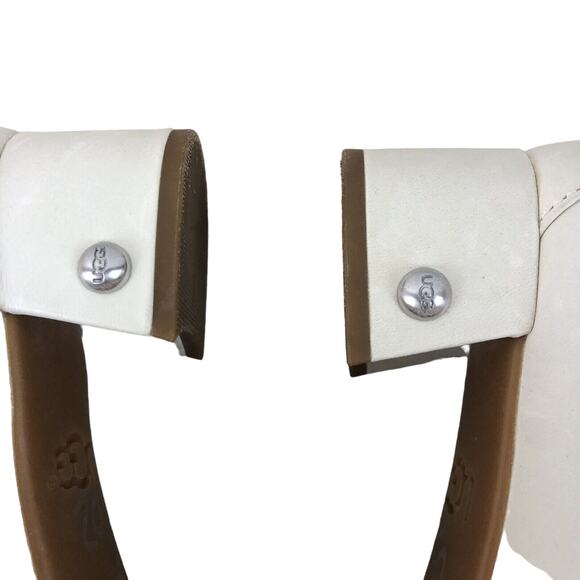 Ugg Fifi Pumps Heels Sz 8 Ruffle Ivory Coquette Preppy Light Academia Girly Twee - Picture 7 of 10